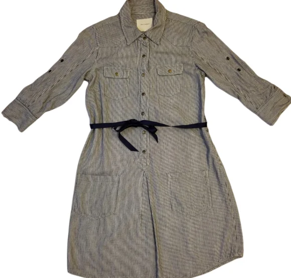 Life in Progress Dresses | Life in Progress Striped Denim Dress Xs | Color: Blue/White | Size: Xs | Pm-55620493'S Closet